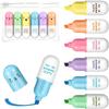 6 st Kawaii Mini Piller Highlighter Penna Samling Bedårande Roligt Leende Ansikte Fluorescerande Markörpenna Skola Kontor Konst Skolmaterial