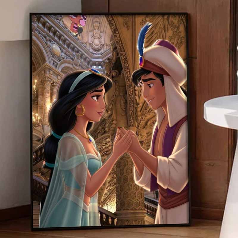 Disney Diamond Painting 5D DIY Aladdin Jasmine Diamond Painting Art Diamond Painting Kit Adult/Beginner Gift Idea Home Decor