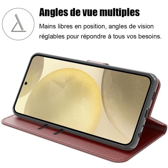 Coque de protection - Samsung - Galaxy A05s - Effet Cuir Marron - Anti-Rayures - Portefeuille