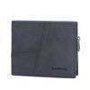 Wallet Men's Short Style European American Retro Multi Card Business Ticket Holder Vertical Zipper