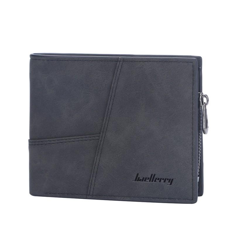 Wallet Men's Short Style European American Retro Multi Card Business Ticket Holder Vertical Zipper