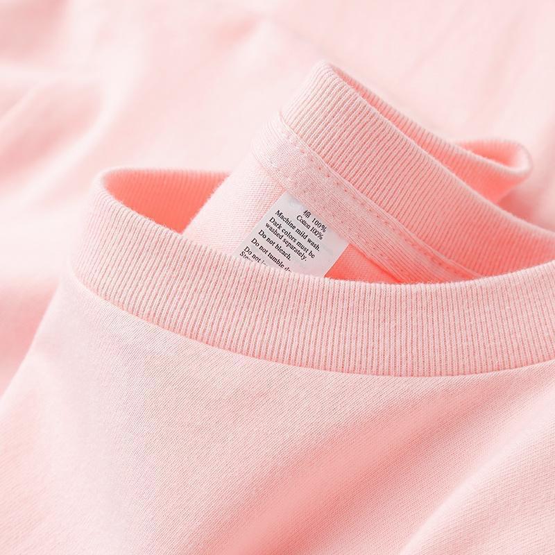 Heavy Cotton Short-sleeved T-shirt Men's Loose Solid Color Bottoming Shirt Top Summer Men's and Women's Same T-shirt