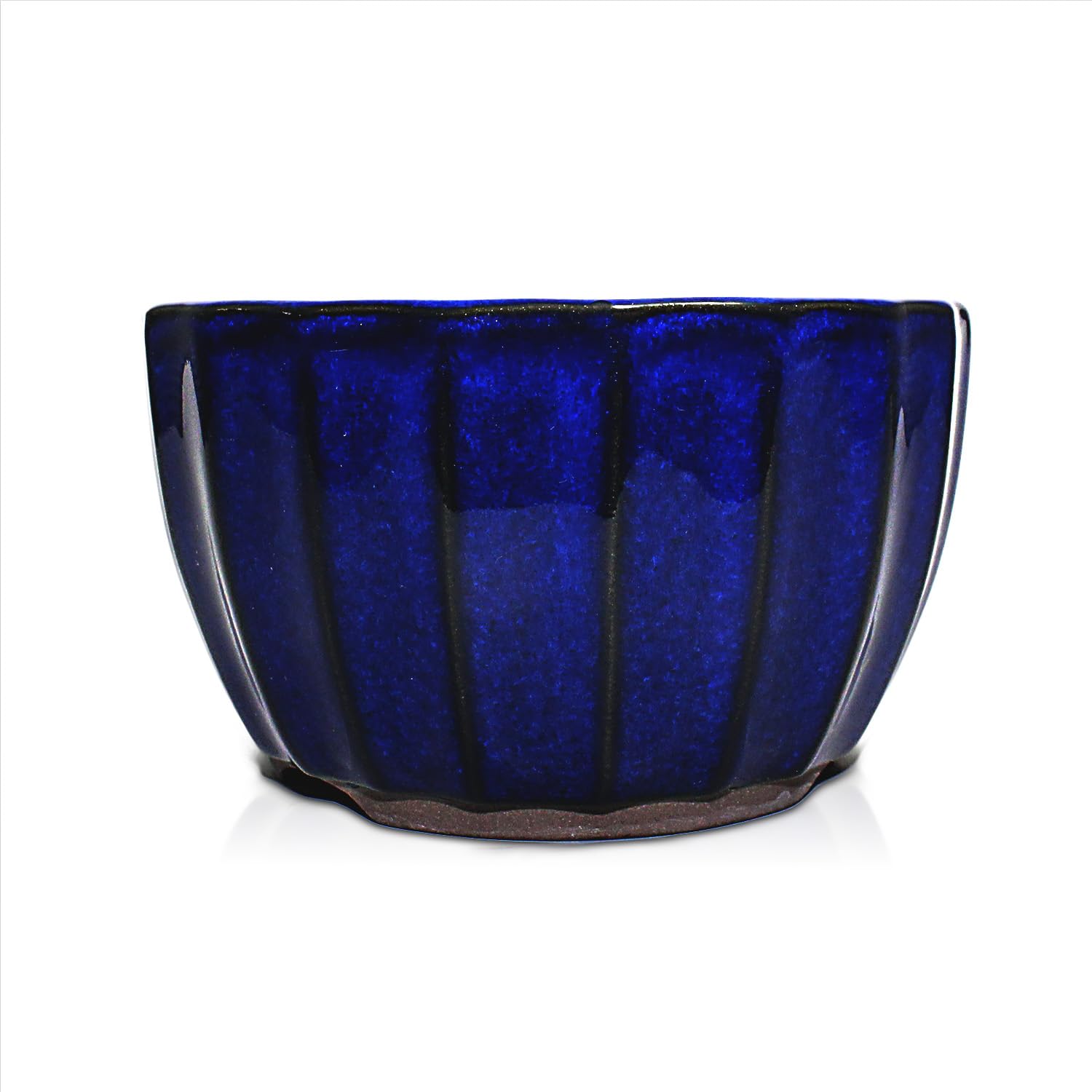 

Umekichi Bonsai Small Bonsai Blue Sea Cucumber Seto Ware Suitable for Compact Supplies, 4-inch Chrysanthemum-Shaped Pot, Glaze, Ceramic, Round,