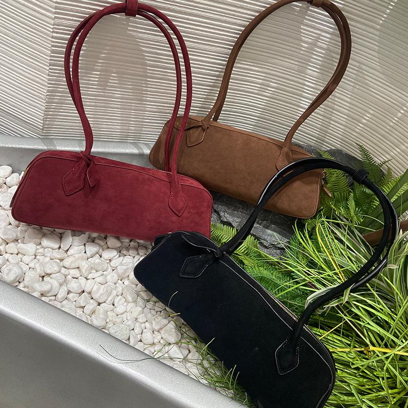 Hochwertige Bowling-Handtasche aus echtem Leder, Nischen-Design, Großes Fassungsvermögen, Modische Tote-Schultertasche