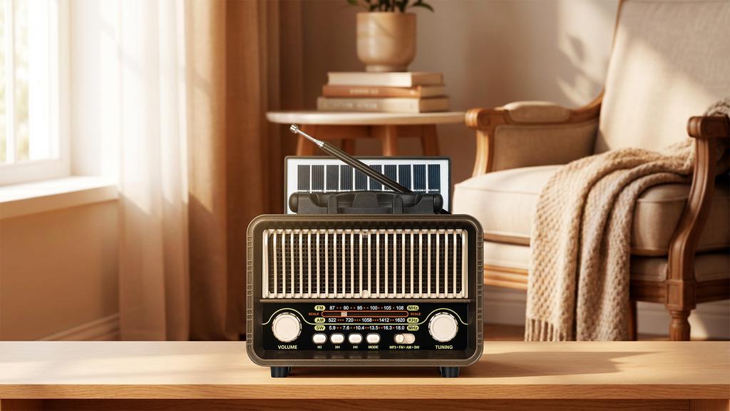 Radio Przenośne Analogowe Solarne FM Kruger&Matz Bluetooth Na Baterie AUX