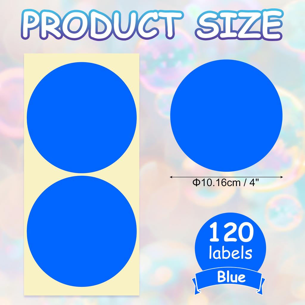 30/60Sheet Colored Dot Stickers Labels 4Inch Circle Price Sticker Self Adhesive Circle Tags Coding Labels for Organizing Sealing