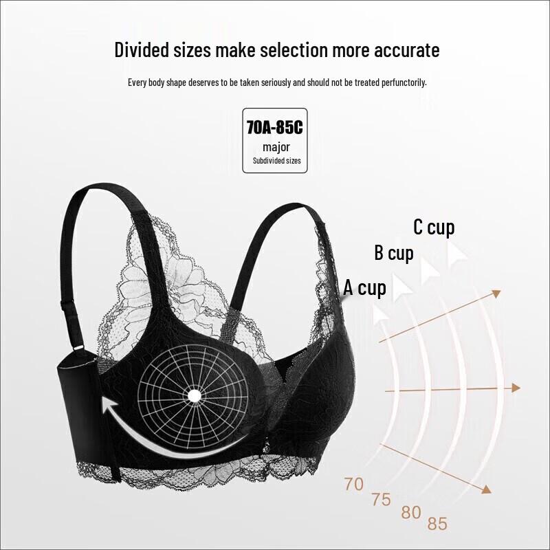 Oudifen Women's Wireless Push-Up Lace Antibacterial Bra (XB1533/XB1521)