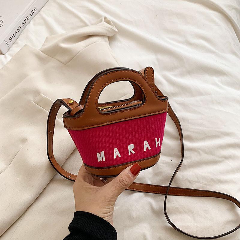 

Trendy Mini Hand Carry Bag For Children Fashionable Canvas Tote With Zipper Closure For Daily Use Fuchsia