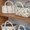Large Capacity French Vine Handbag Hand-held Floral Organizers Basket  Laundry Room