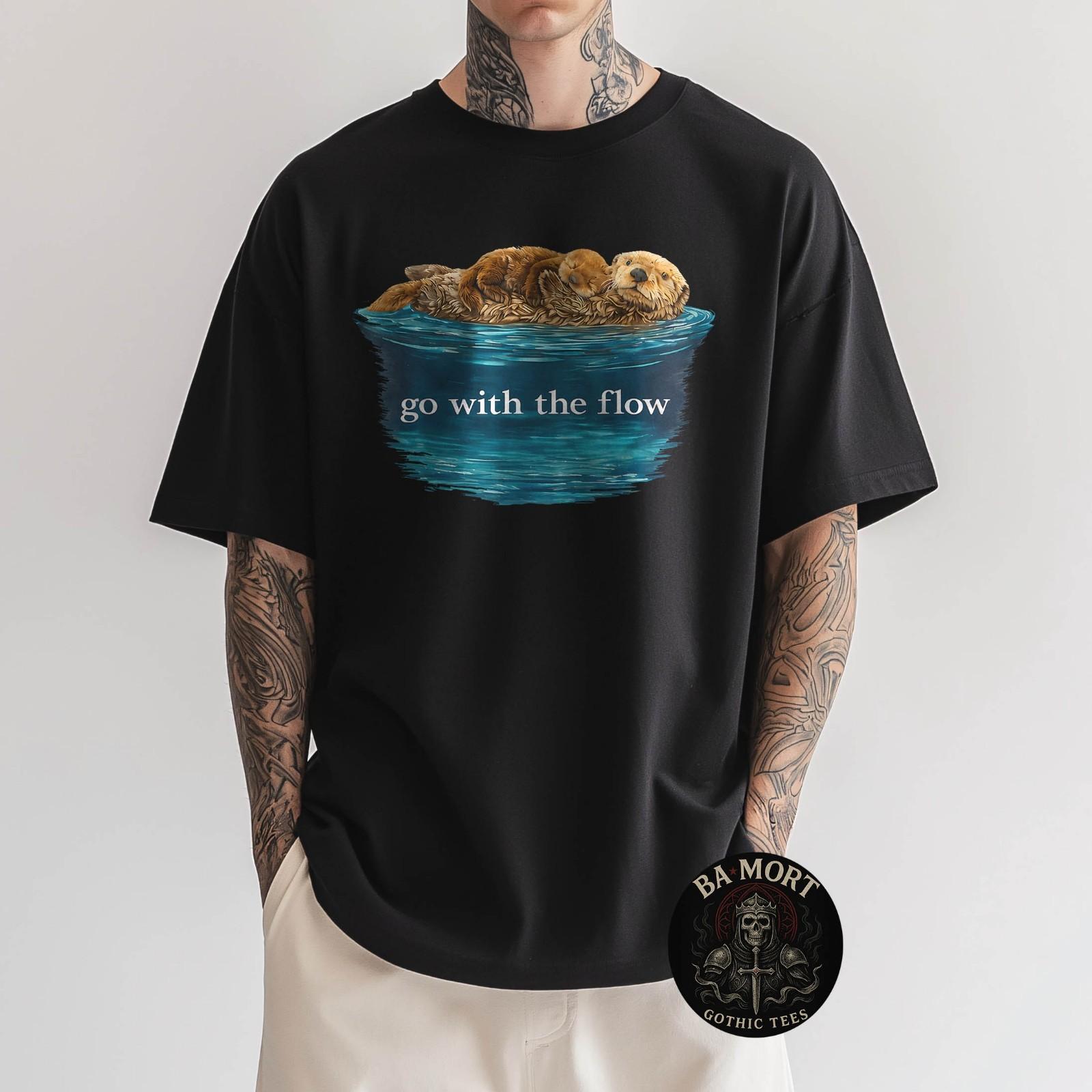 Go With The Flow Sea Otter T-Shirt S разноцветный