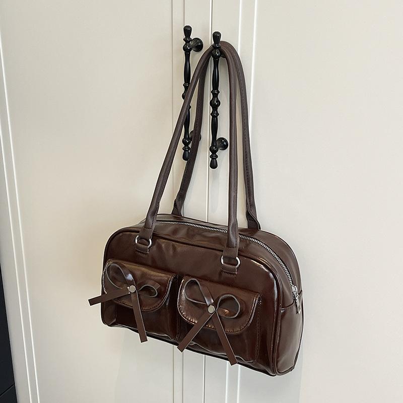 Bow New Spice Girl Versatile Underarm Bag Women's Summer New Commuter Personality Casual Retro Shoulder Bag