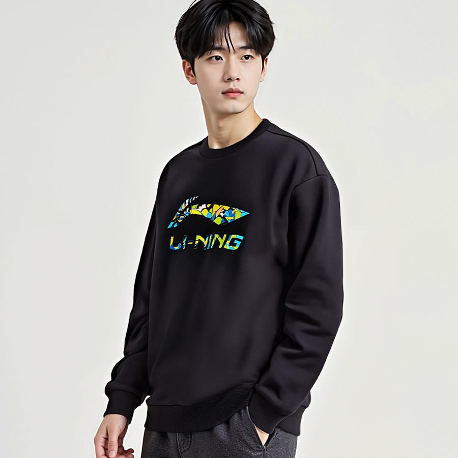 Li-Ning Round Neck Pullover Sports Lifestyle Comfortable Versatile Simple Trendy Fashionable Vitality Sweatshirt Unisex Sweatshirt AWDVH37-1
