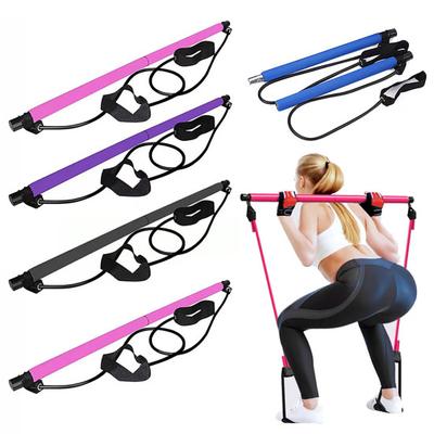 Pilates-Stange mit Widerstandsband, Krafttraining, Körperdehnung, Bein-, Hüft-, Taillen-, Arm-Trainingsstange, Heim-Fitnessstudio-Workout, Männer und Frauen, Fitnessgeräte