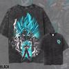 Vegito Blue Potara Fusion Pump Cover Oversized Vintage Wash Heavyweight Graphic Tee