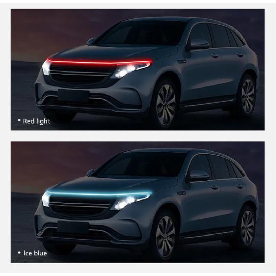 Car Hood Daytime Running Light Universal Start-Scan LED Dynamic DRL 12V Auto Flexible Decorative Light Strip Waterproof