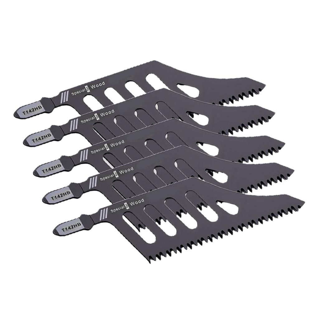 5 Pcs Flush Cutting Jigsaw Blade High Carbon Steel Irregular Curve Saw Blades with Handle for Softwood Fiberboard