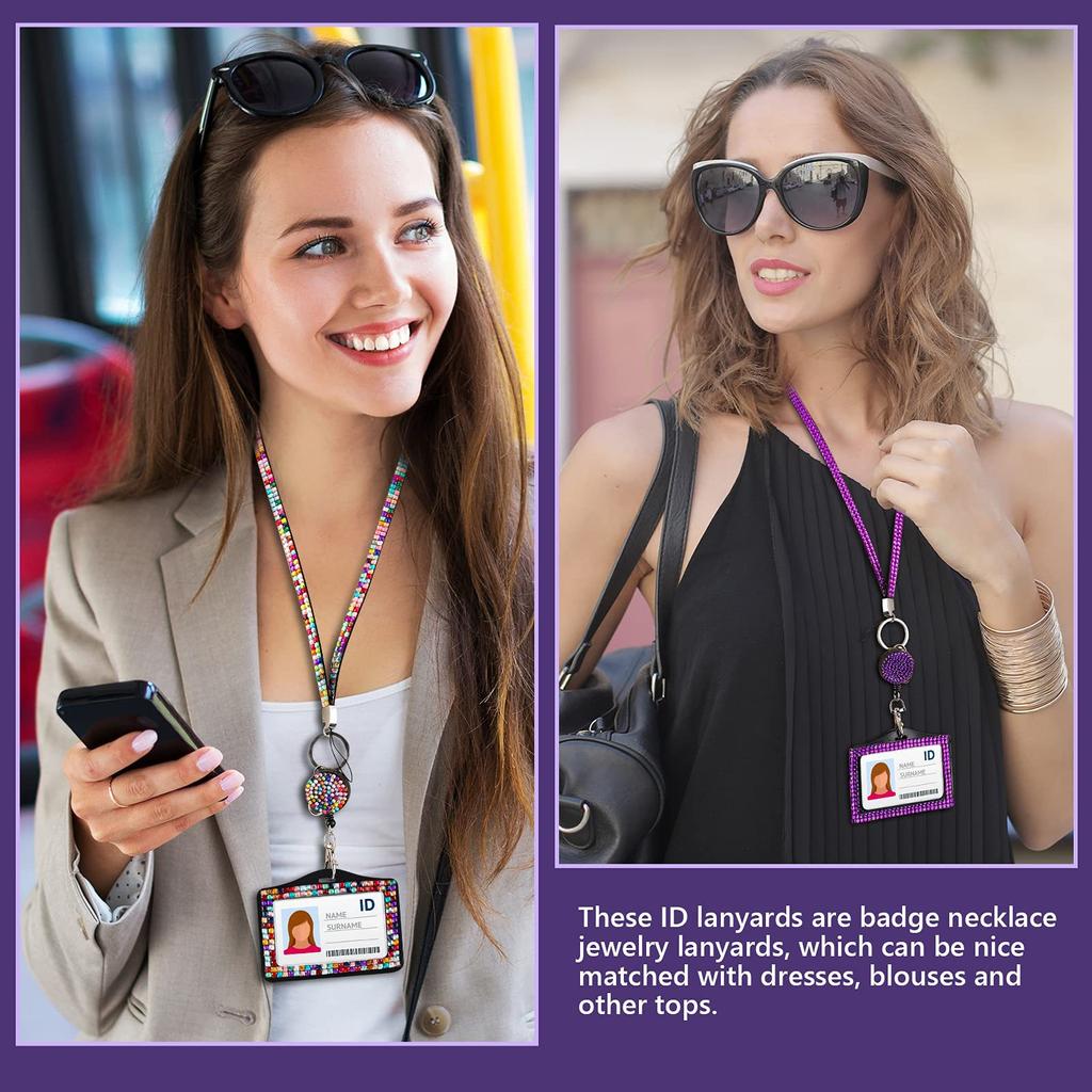 1 Stück modisches Kartenetui, Umhängeband für Damen, einziehbares Ausweishalter-Band, Halskette, Umhängeband für Mädchen, glänzend, leicht zu ziehende Schnalle, Kartenetui