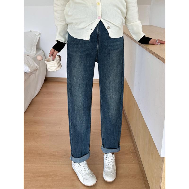 

2025 High-Quality Stretch Maternity Dad Jeans for Spring and Autumn 2XL