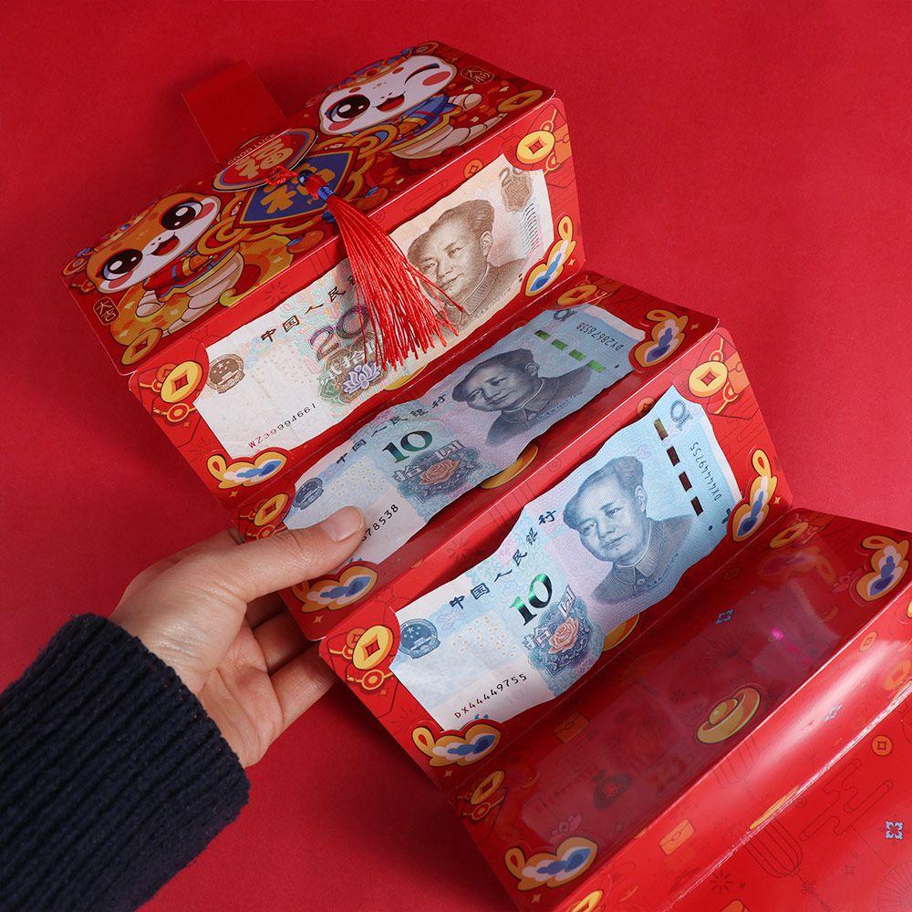 6 Slots Snake Year Folded Red Envelope Blessing Lucky Money Pockets  Wedding Birthday