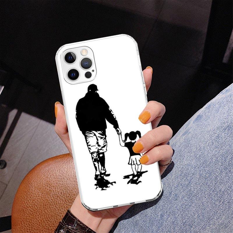 Dad And Baby Girl Boy Phone Case For iPhone 17 Air 16 Pro Max 16E 15 + 14 Plus 11 12 13 Mini 7 8 SE Gift Print Cover Fundas 17 A