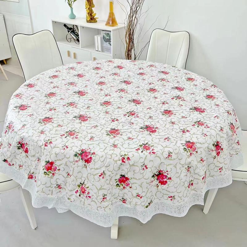 Restaurant-Grade Round Plastic Tablecloth - Waterproof & Oil-Proof, Scald-Resistant, Wash-Free, Ideal for Home or Hotel Use