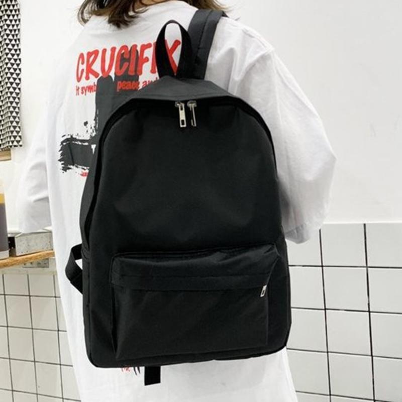 Women's Backpack Small Backpack for School Teenagers Girls Nylon White Bookbag Fashion Solid Color Travel Backpack Street Trend