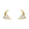 18k Gold-Plated Star, Moon & Cloud Cubic Zirconia Stud Earrings - Elegant High-End Fashion for Women