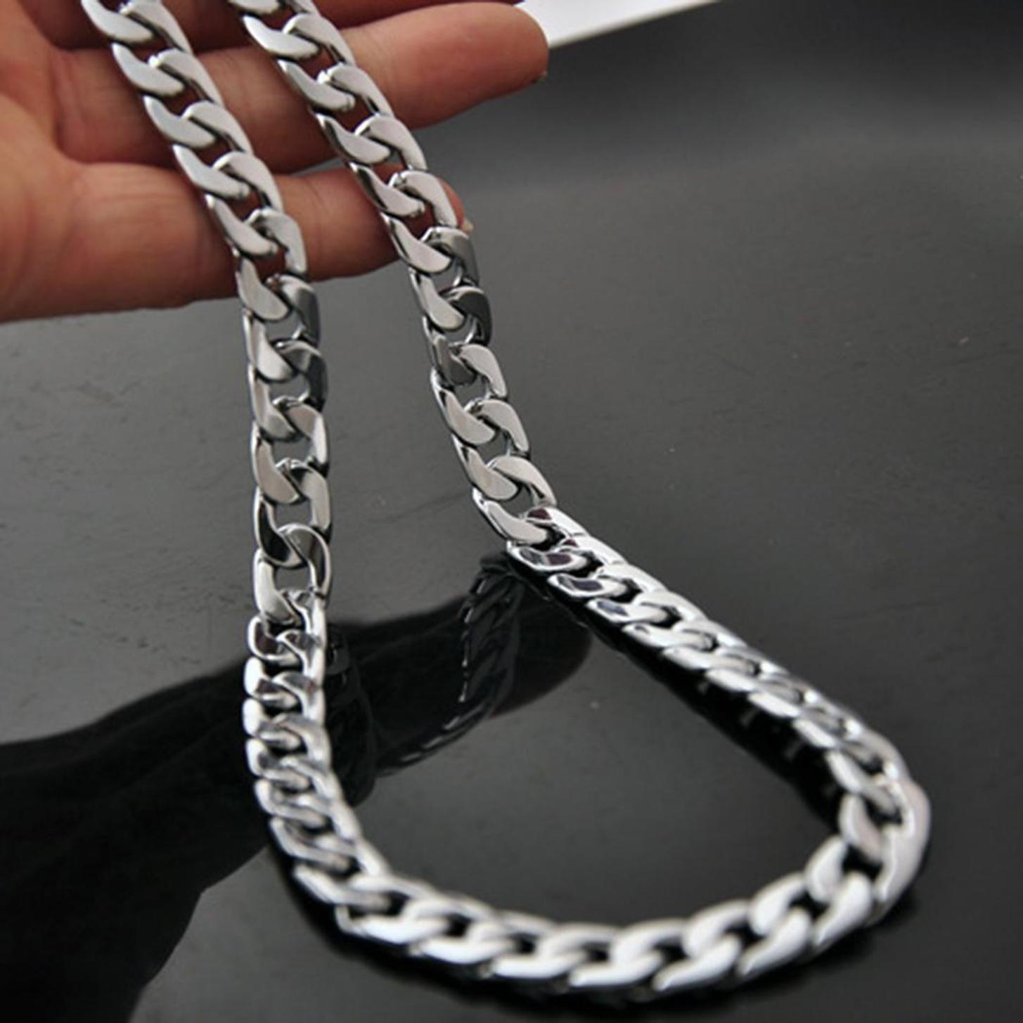 

Мужское модное ожерелье-цепочка шириной 4 мм с боковой стороны 16inch серебряный