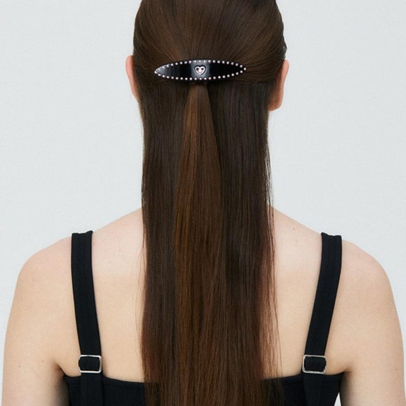 DNINI Heart Oval Hair Barrettes(Black)