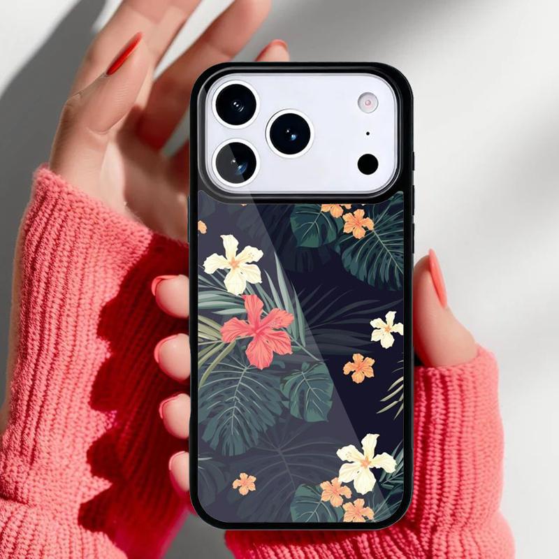 Vintage Leaf Flower Phone Case for iPhone 17 Air 16e 15 14 13 Pro Max Back Cover for 12 11 Pro Coque