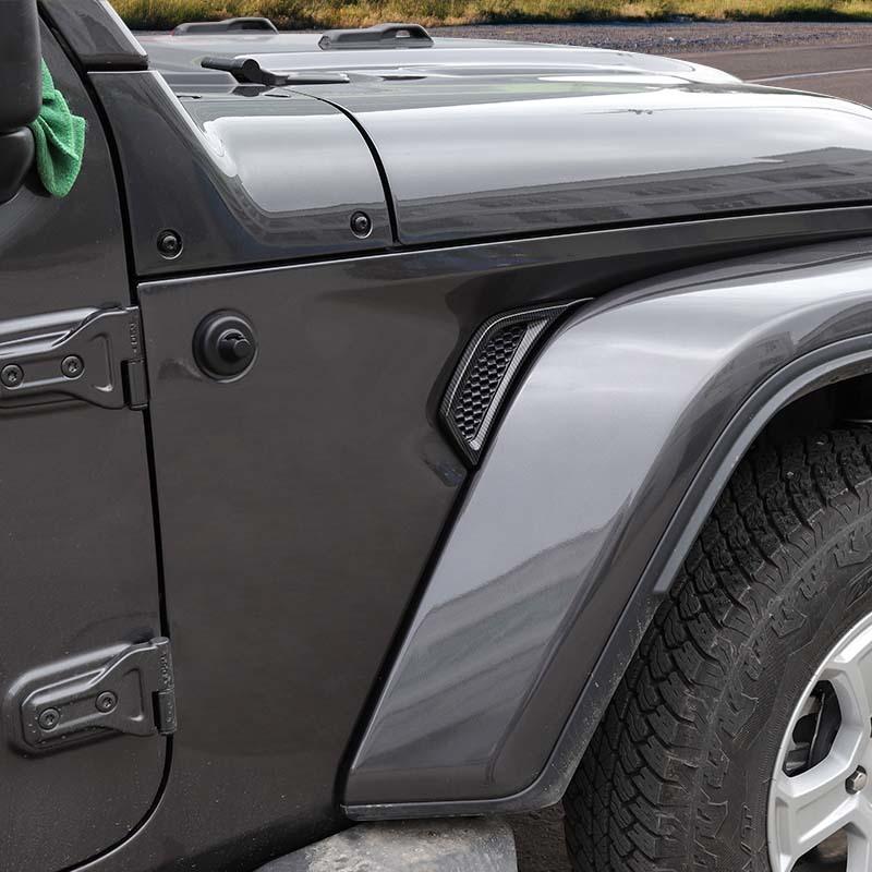 Car Hood Ornament Fender Air Vent Decoration Protective Cover For Jeep Wrangler JL JT Gladiator 2018 Up Car Exterior Accessories