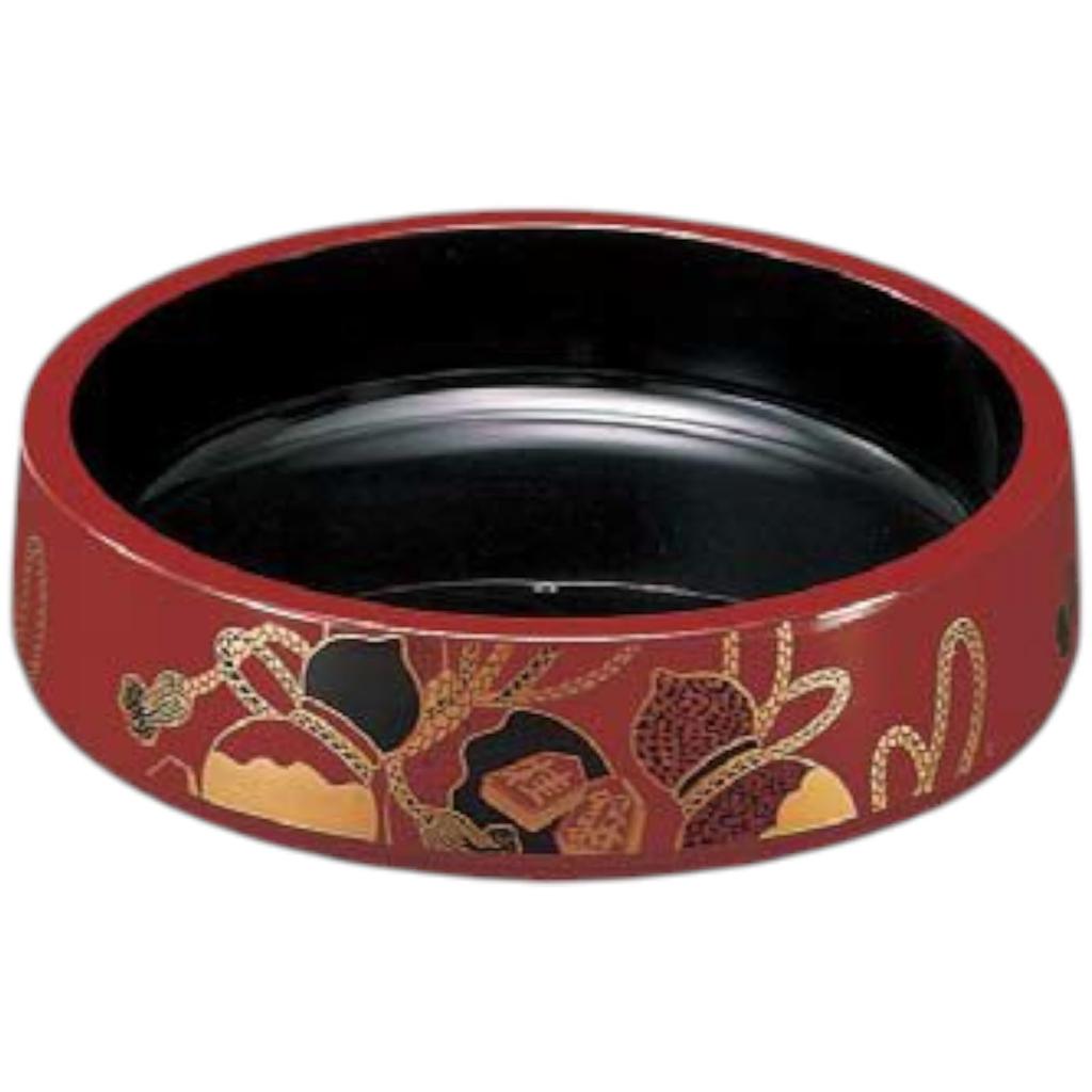 Premium Nigiri Sushi Deluxe Vermilion Made in Japan J-kitchens Plate, 6-inch Bucket, Gourd,