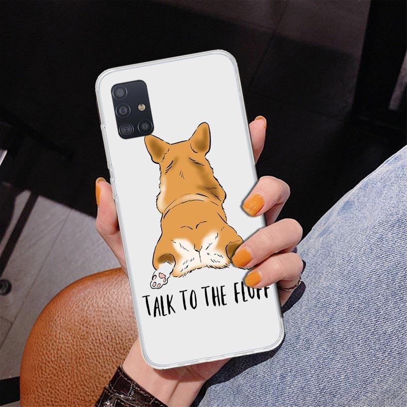 Cartoon Corgi Cute Dog Phone Case For Samsung Galaxy A52 A32 A22 A12 A51 A31 A50S A30S A20S A10S Note 20 Ultra 10 Plus S10 A72 A