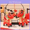 Dragon Red Cute Horse Plush Toy With Embroidery Design For Decoration Room
