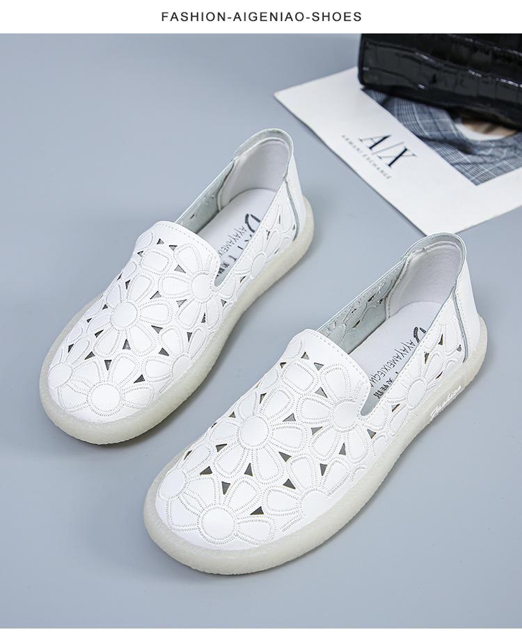 2026 New Large Size Women's Shoes Spring and Summer Version of Hollow Flat Shoes Women's Foot Soft-soled Tsutsu Shoes Woman