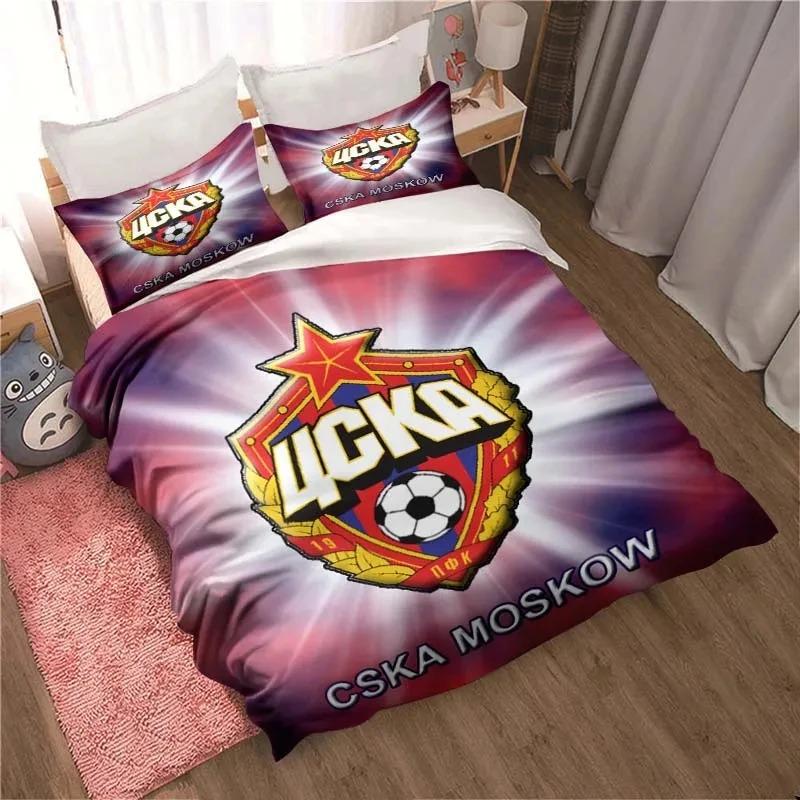 PFC CSKA Moscow Football Print Bedding Set Cute Quilt Cover Bed Cover with Pillowcase Custom Bedding Cover with Pillowcase