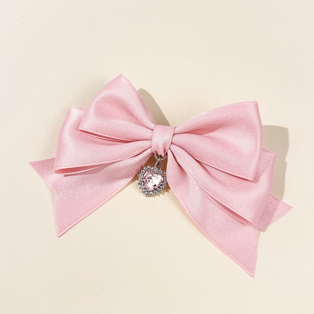 Fashionabel, Söt och Cool Feng Shui Diamant Kärlek Rosett Hårklämma Lolita Tjej Sidskåra Klämma Kantklämma Håraccessoar