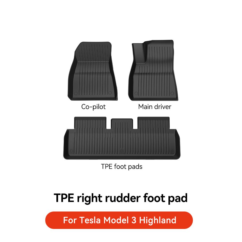 AMM1 YZ For Tesla 2024-2026 Highland Model 3 Whole TPE Floor Mats Waterproof Anti-Slip Mat Foot Pads Rear Trunk Mat Car Accessorie