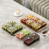 2/4/6 Grids Fruit Plate Partition Platter Dustproof Divided Serving Dishes  Living Room