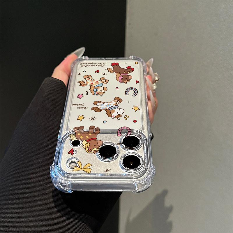 Earphone Pony Is Suitable for Apple 17 Mobile Phone Case Iphone16promax Cartoon 15plus14 All-inclusive Cartoon Case.
