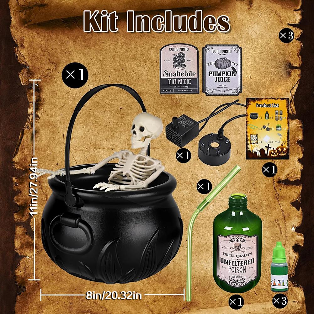 Large Plastic Cauldrons Set Multi-purpose Theme Party Decoration Prop Entryway Welcoming Fright