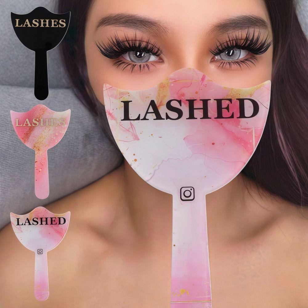 Handheld Eyelash Technician Photo Prop Acrylic Mirror Social Media Lash Beauty Mirror Soft PVC Lash Salon Eyelash Cards