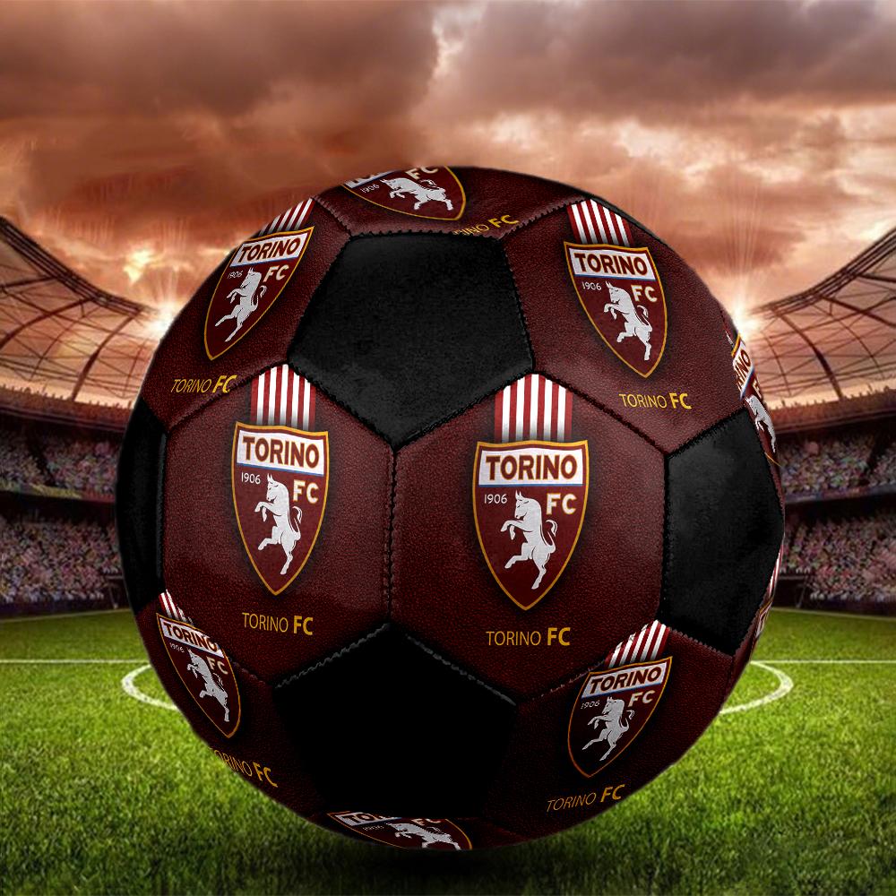 TAGLIA 5 Pallone da Calcio Torino FC Colorato Per Tutte le Età Cucito a Macchina PVC Pronto per la Competizione Resistente Alto Rimbalzo