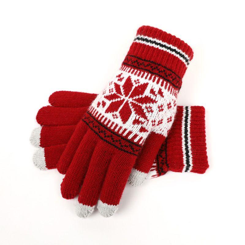 Luxuriös warme Winterhandschuhe mit Strickdesign und Touchscreen-Kompatibilität
