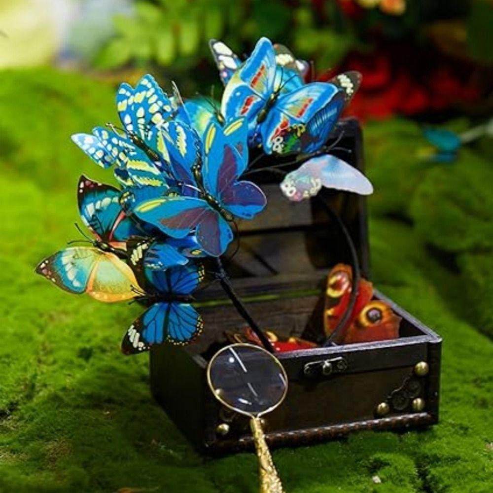 Butterfly Headbands Butterfly Fascinator Tea Party Bride Hair Accessories Flower Wreath Headwear