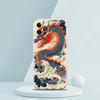 Für iPhone 15 16 14 13 12 mini 11 Pro Max XS X XR SE 7 8 Plus Silikon Klare Hülle Illusionäre Farbe Chinesischer Drache Handyhülle