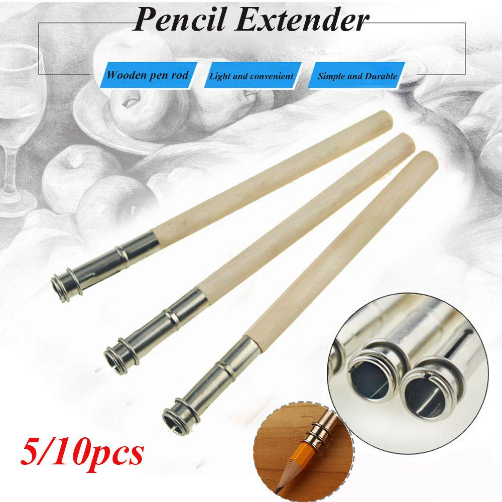 5/10PCS New Useful Adjustable Art Write Tool Wooden Pen Holder Sketch Writing Pencil Extender