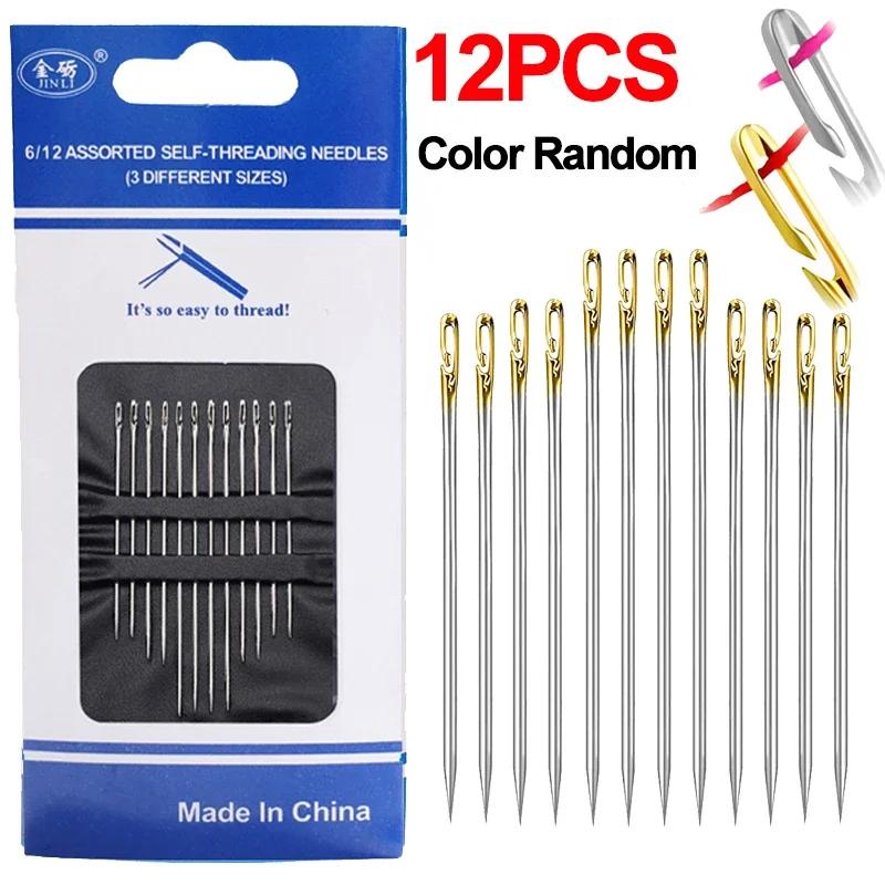 36/12Pcs Blind Sewing Needles Stainless Steel Elderly Needle-side Hole for Household Sewing DIY Jewerly Beading Threading Needle