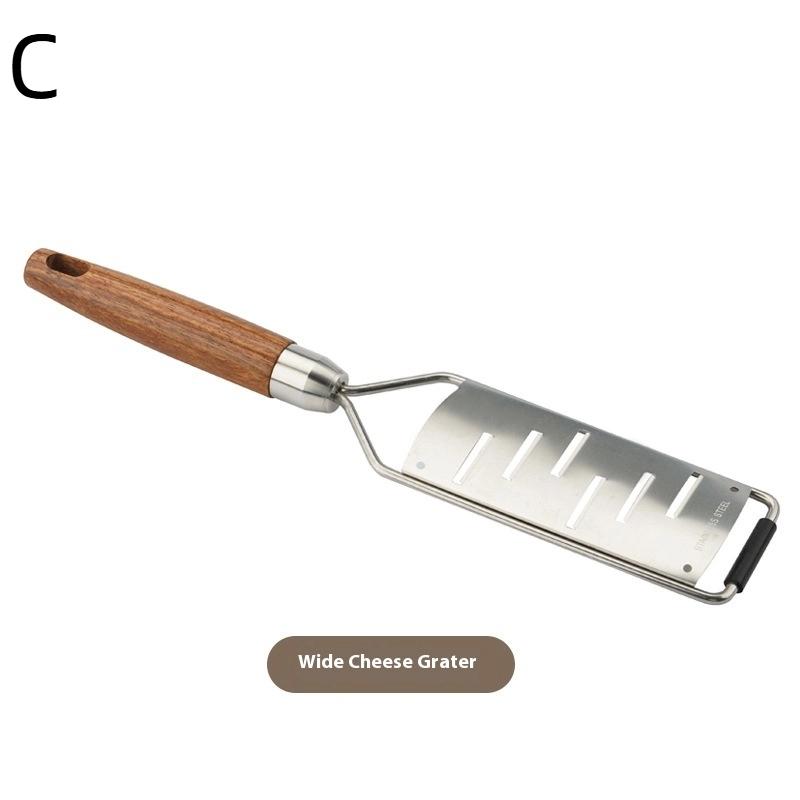 Cheese Grater With Natural Wood Handle Stainless Steel Zester Grater Kitchen Citrus Zester Tool For Ginger