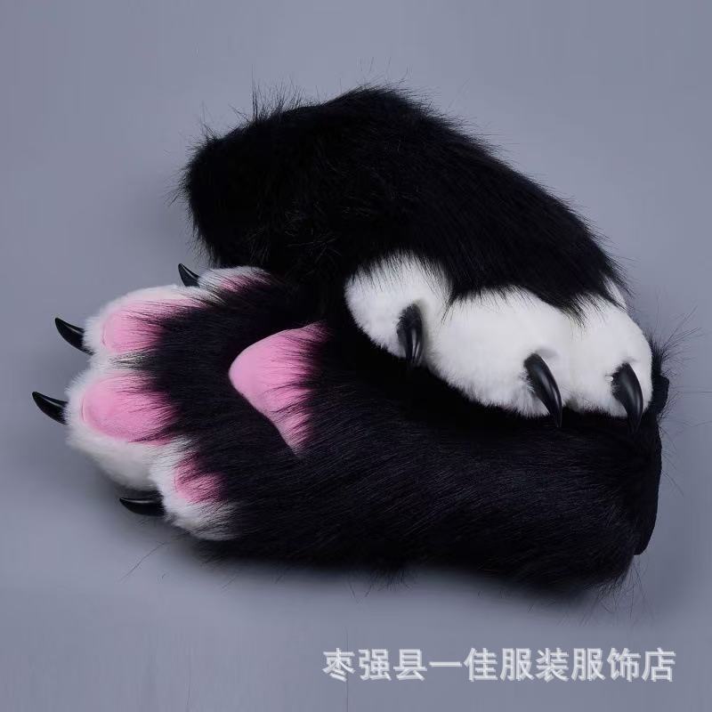 New Finished Animal Claws Squeak with Nails Furry Animal Claws Gloves Colored Cosplay Cat Scratch Gloves Squeak